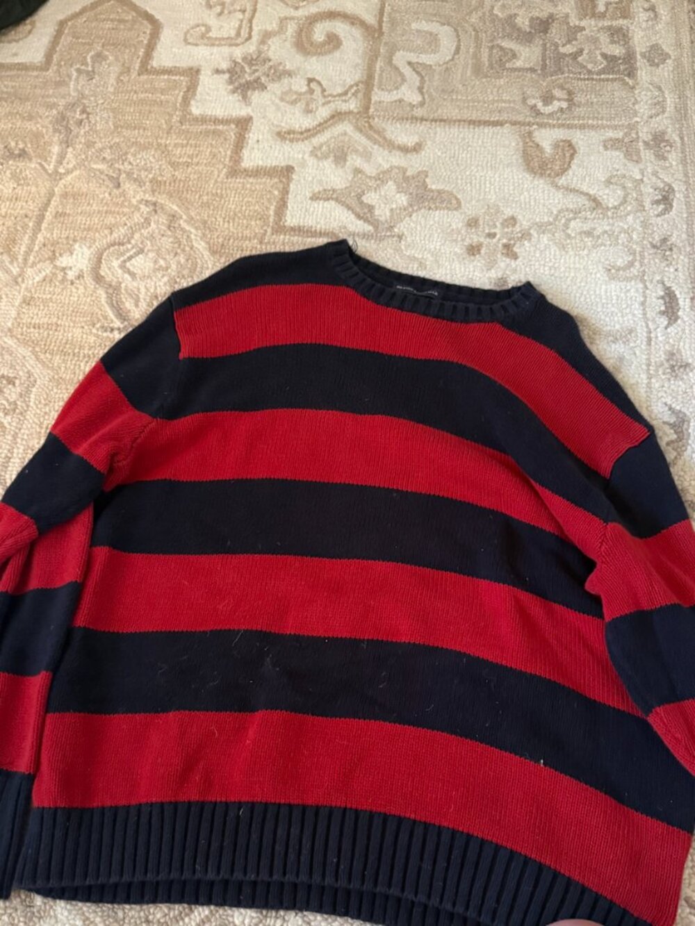 Red and Navy Striped Brandy Melville Sweater